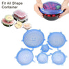6Pcs Reusable Silicone Food Caps Dishes Covers Fruit Wrap tapas de silicona para alimentos Sealing Food Fresh Keep Stretch Lids