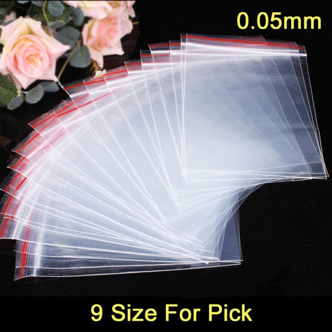 100pcs/lot Jewelry Ziplock Zip Zipped Lock Reclosable Plastic Poly Clear Bags